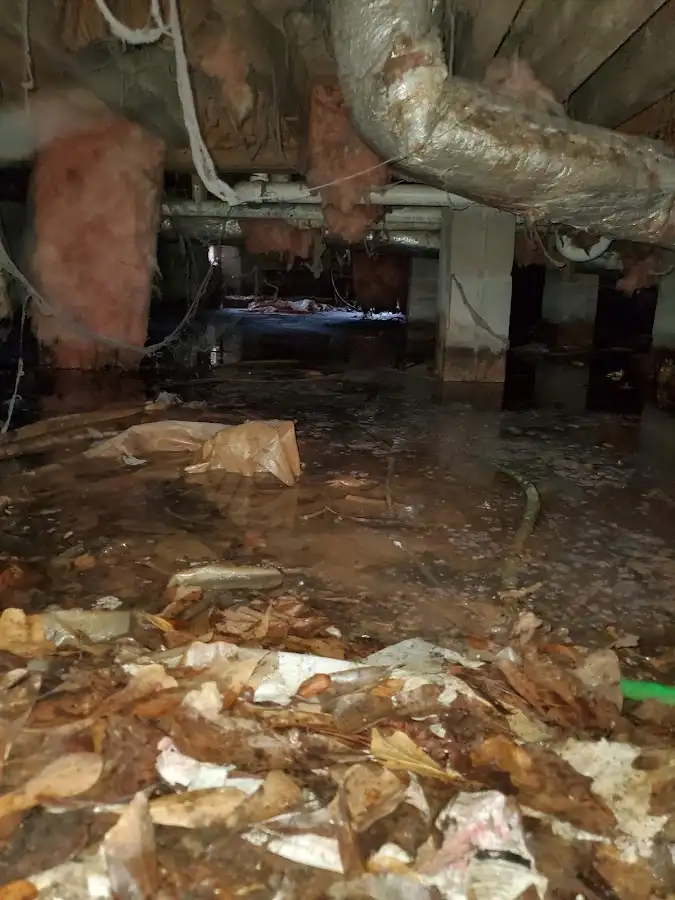 Crawl space flood assessment for Commercial Water Damage Restoration in Athens