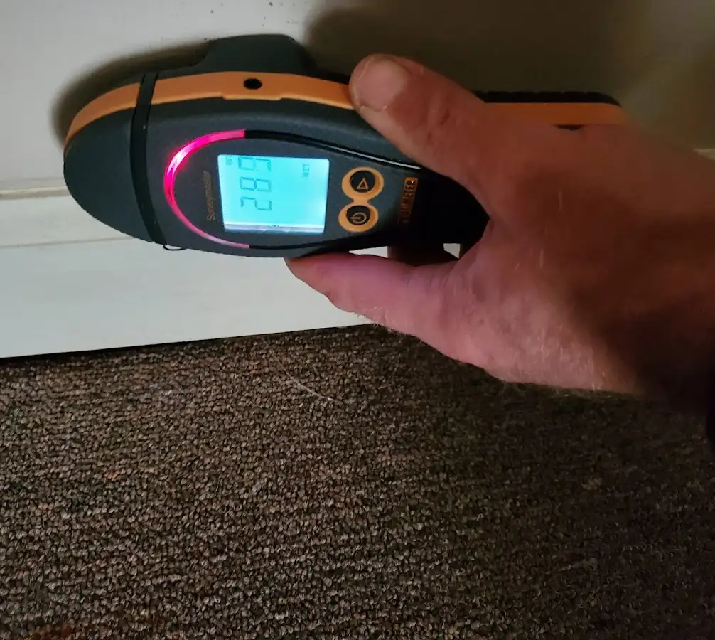 Moisture detection at baseboard during Mold Inspection & Testing in Athens